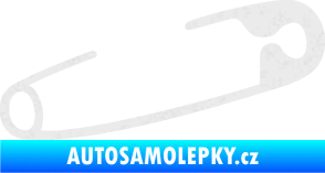 Samolepka Zavírací špendlík 001 pravá  Ultra Metalic bílá