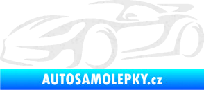 Samolepka Závodní auto 002 levá Ultra Metalic bílá