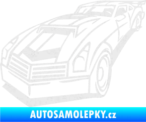 Samolepka Závodní auto 003 levá Ultra Metalic bílá