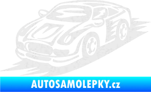 Samolepka Závodní auto 006 levá Ultra Metalic bílá