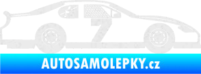 Samolepka Závodní auto 008 Ultra Metalic bílá