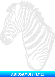 Samolepka Zebra 001 levá hlava Ultra Metalic bílá
