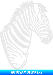 Samolepka Zebra 001 pravá hlava Ultra Metalic bílá