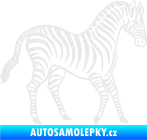 Samolepka Zebra 002 pravá Ultra Metalic bílá