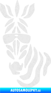 Samolepka Zebra 003 levá cool s brýlemi Ultra Metalic bílá