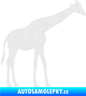 Samolepka Žirafa 002 pravá Ultra Metalic bílá