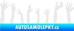 Samolepka Zombie 002 levá mrtví vylézají z hrobu Ultra Metalic bílá