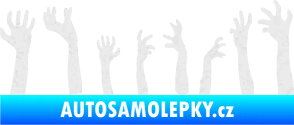 Samolepka Zombie 002 pravá mrtví vylézají z hrobu Ultra Metalic bílá