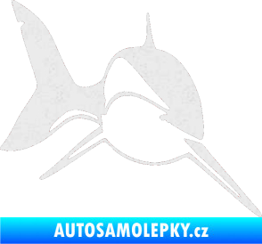 Samolepka Žralok 004 pravá Ultra Metalic bílá