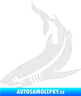 Samolepka Žralok 005 levá Ultra Metalic bílá