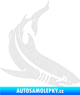 Samolepka Žralok 005 pravá Ultra Metalic bílá