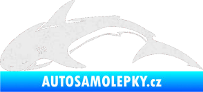 Samolepka Žralok 007 levá Ultra Metalic bílá