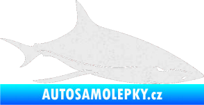 Samolepka Žralok 008 pravá Ultra Metalic bílá