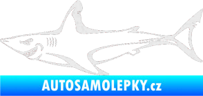 Samolepka Žralok 009 levá Ultra Metalic bílá