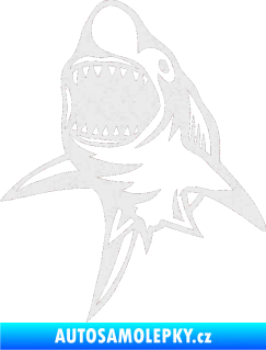 Samolepka Žralok 011 levá Ultra Metalic bílá
