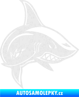 Samolepka Žralok 013 pravá Ultra Metalic bílá