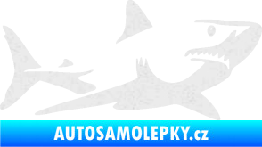 Samolepka Žralok 015 pravá Ultra Metalic bílá