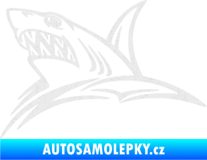 Samolepka Žralok 020 levá v moři Ultra Metalic bílá