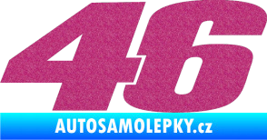 Samolepka 46 Valentino Rossi jednobarevná Ultra Metalic růžová