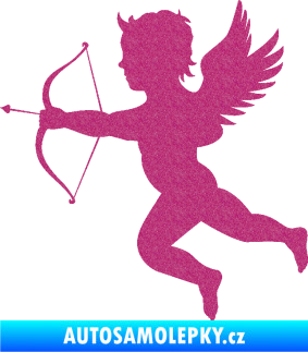 Samolepka Amor 001 levá cupid andílek Ultra Metalic růžová