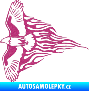 Samolepka Animal flames 019 levá letící orel Ultra Metalic růžová