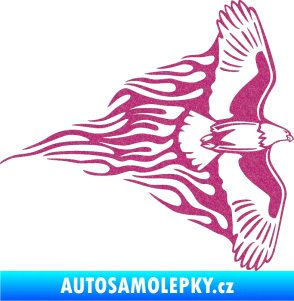 Samolepka Animal flames 019 pravá letící orel Ultra Metalic růžová