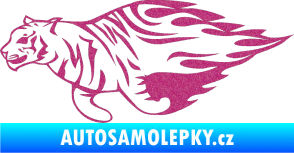 Samolepka Animal flames 021 levá tygr Ultra Metalic růžová