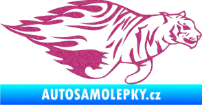Samolepka Animal flames 021 pravá tygr Ultra Metalic růžová