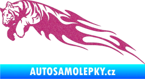 Samolepka Animal flames 022 levá tygr Ultra Metalic růžová