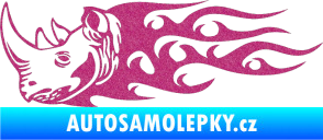 Samolepka Animal flames 025 levá nosorožec Ultra Metalic růžová