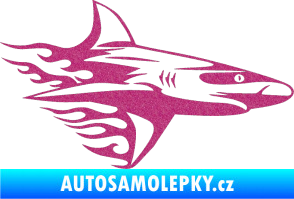 Samolepka Animal flames 031 pravá žralok Ultra Metalic růžová