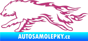 Samolepka Animal flames 032 levá vlk Ultra Metalic růžová
