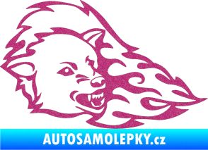 Samolepka Animal flames 036 pravá vlk Ultra Metalic růžová
