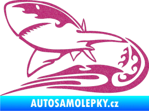 Samolepka Animal flames 041 levá žralok Ultra Metalic růžová