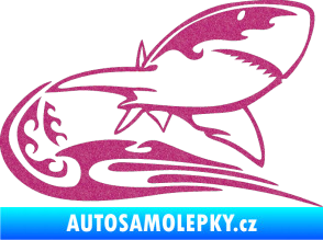Samolepka Animal flames 041 pravá žralok Ultra Metalic růžová