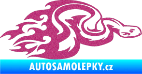 Samolepka Animal flames 042 pravá had Ultra Metalic růžová