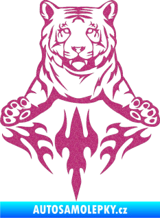 Samolepka Animal flames 045 levá tygr Ultra Metalic růžová