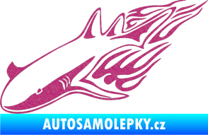 Samolepka Animal flames 048 levá žralok Ultra Metalic růžová