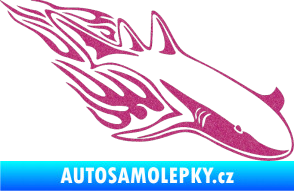 Samolepka Animal flames 048 pravá žralok Ultra Metalic růžová