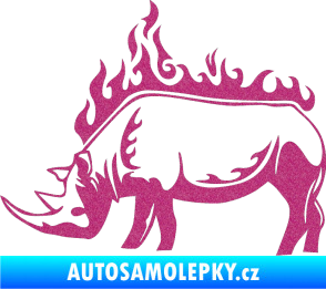 Samolepka Animal flames 049 levá nosorožec Ultra Metalic růžová