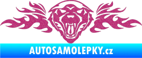 Samolepka Animal flames 058 levá vlk Ultra Metalic růžová