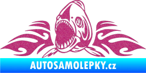 Samolepka Animal flames 063 levá  piraňa Ultra Metalic růžová