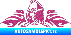 Samolepka Animal flames 063 pravá piraňa Ultra Metalic růžová