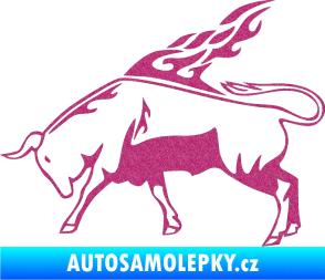 Samolepka Animal flames 067 levá býk Ultra Metalic růžová