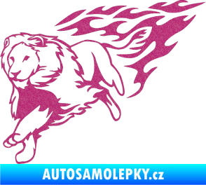 Samolepka Animal flames 087 levá lev Ultra Metalic růžová