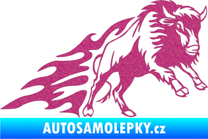 Samolepka Animal flames 089 pravá býk Ultra Metalic růžová