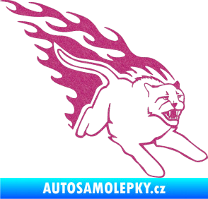 Samolepka Animal flames 096 pravá puma Ultra Metalic růžová