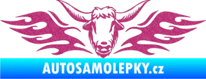 Samolepka Animal flames 098 levá býk Ultra Metalic růžová