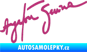 Samolepka Podpis Ayrton Senna Ultra Metalic růžová