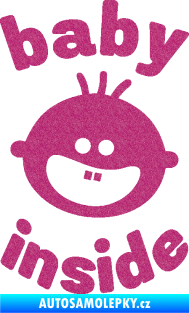 Samolepka Baby inside 002 levá dva zuby na palubě Ultra Metalic růžová